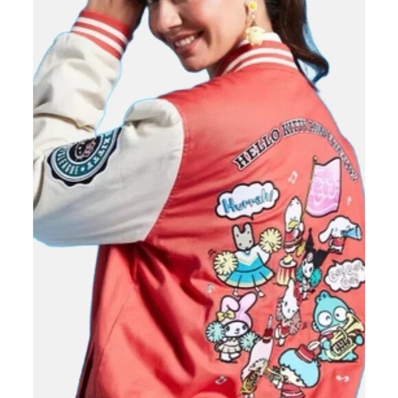 Hello Kitty Jackets & Blazers - Sanrio Hello Kitty Friends Sports League Varsity Jacket M Kawai streetwear patch